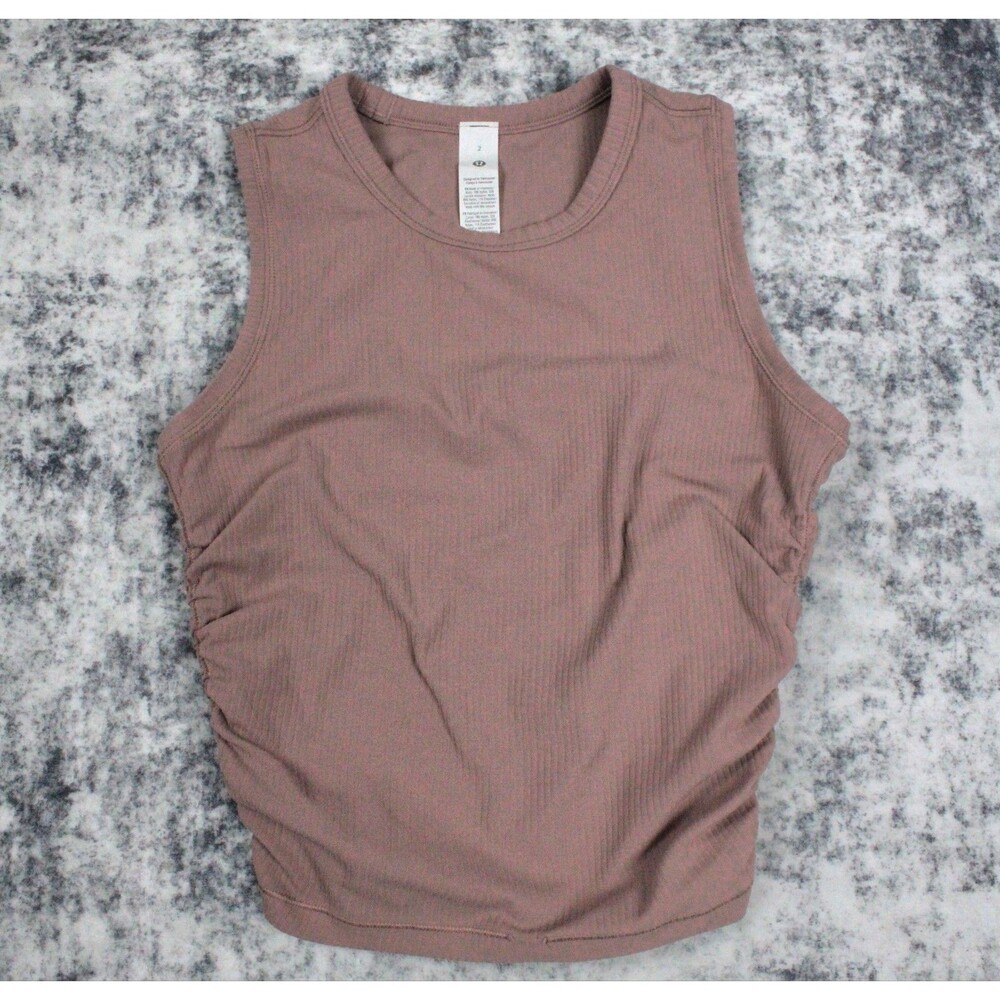 Lululemon Womens Size 2 All It Takes Ribbed Nulu Tank Top Twilight Rose